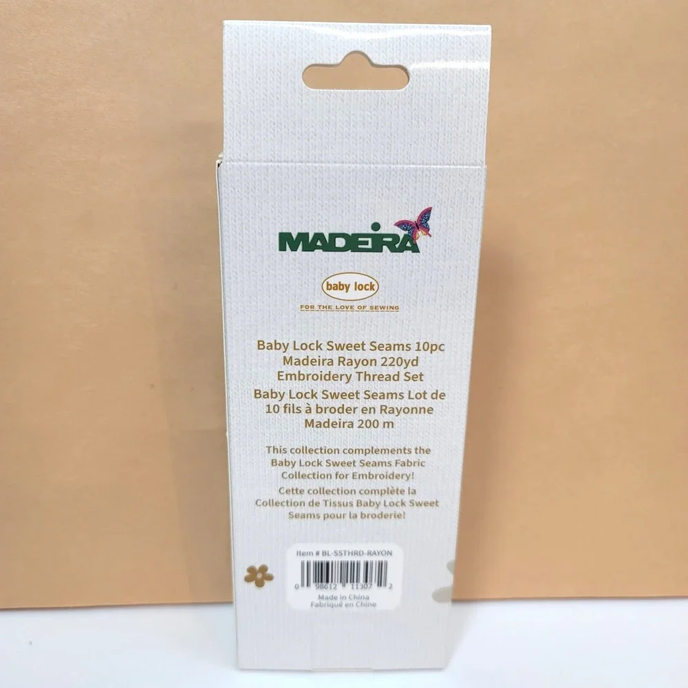 Baby Lock Sweet Seams Madeira Rayon Embroidery Thread Set 10pc‎ 220yd Spools NEW